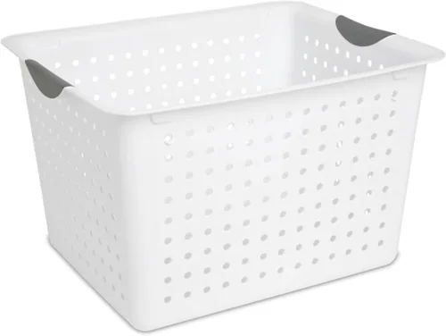 Miniatura 3 de Sterilite Paquete de 24 cestas ultra de plástico, contenedores de plástico abiertos, para encimera, armario y organizador de armario, color blanco