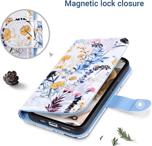 Miniatura 8 de ULAK Funda tipo cartera compatible con iPhone 13 para mujer, piel sintética de alta calidad con tarjetero, función atril, funda tipo cartera