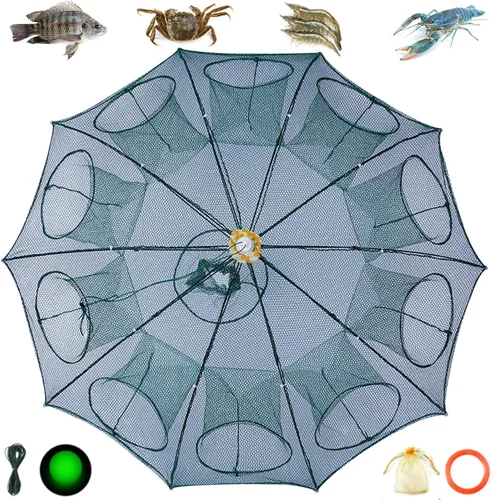 Trampa de pesca plegable mágica, trampa de cangrejos, trampa de pescado, trampa para cangrejos, redes de pesca plegables para