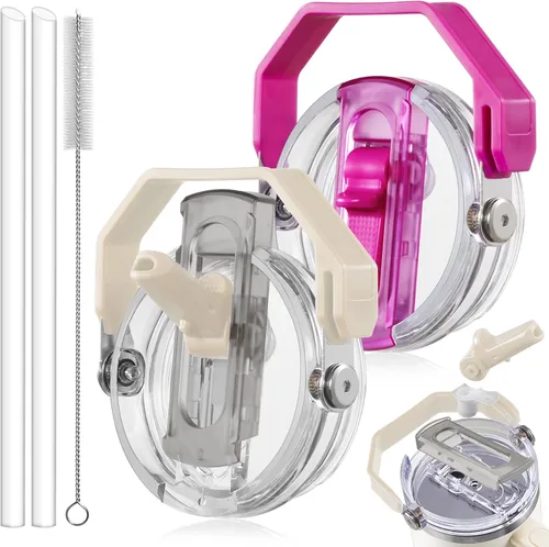 Miniatura 38 de Paquete de 2 Tapas con Popote Abatible a Prueba de Fugas para Reemplazo de Tapa Stanley 30 oz, para Accesorios de Vaso Tumbler Stanley Quencher