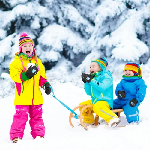 Miniatura 6 de MoKo Manoplas de esquí para niños, guantes impermeables y resistentes al viento para niñas y niños, guantes térmicos de invierno para nieve