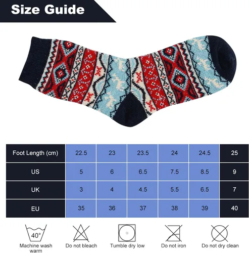 Miniatura 6 de LKV Calcetines de invierno para mujer, caja de regalo, calcetines de lana gruesa, suaves, cálidos, calcetines casuales para mujer, calcetines