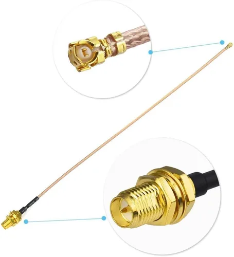Miniatura 7 de Bingfu Dual Band WiFi 2.4GHz 5GHz 5.8GHz 8dBi RP-SMA Antena macho 7.9 in 8 pulgadas RG178 Cable 4 Pack para enrutador WiFi inalámbrico Mini PCI