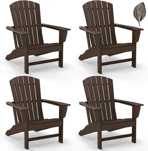 Miniatura 12 de GREENVINES Juego de 4 sillas Adirondack Plástico de polietileno de alta densidad Silla para hoguera de gran tamaño Todo tipo de clima Aqua