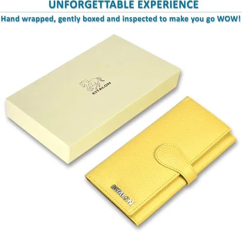 Miniatura 8 de Carteras de piel con bloqueo RFID para cheques con 11 ranuras para tarjetas para mujer