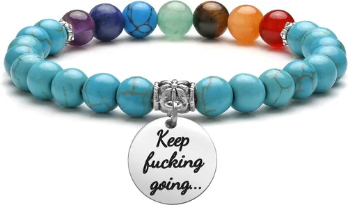Miniatura 8 de Top Plaza Pulsera de cuentas de 7 chakras para yoga, reiki, cristales curativos, pulsera de cuentas de piedras preciosas de amistad, pulsera