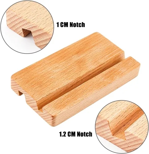Miniatura 3 de Soporte rectangular de madera para teléfono móvil, soporte para teléfono celular, soporte universal para teléfono celular, 1 unidad, 5.55 x 3.15 x
