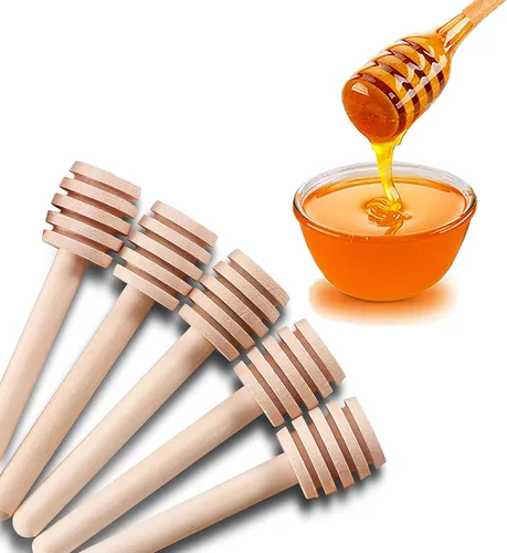 Miniatura 7 de 48 palitos de miel, mini palito de panal de madera de 3 pulgadas, cucharas de miel pequeñas agitador para tarro de miel, dispensar miel y regalos