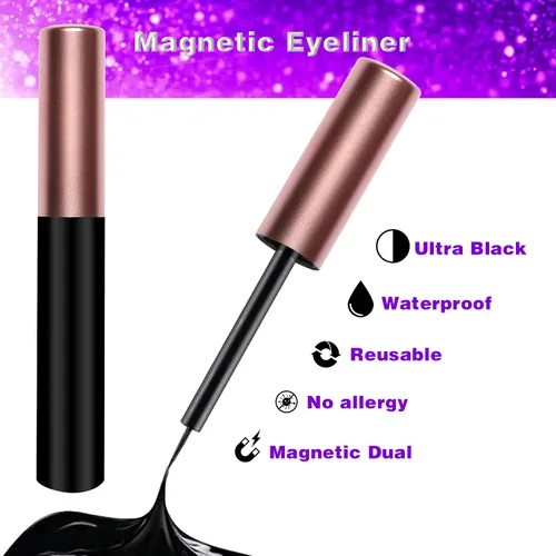 Miniatura 4 de Coiffure Extensions - Delineador de ojos magnético, negro, impermeable, de aspecto natural, a prueba de manchas