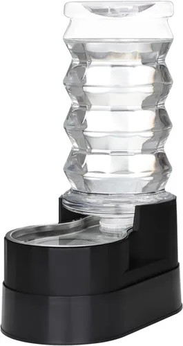 Miniatura 28 de RIZZARI Dispensador de agua grande para perros: 8L de gravedad elevada en negro, dispensador automático de acero inoxidable con cepillo Perla