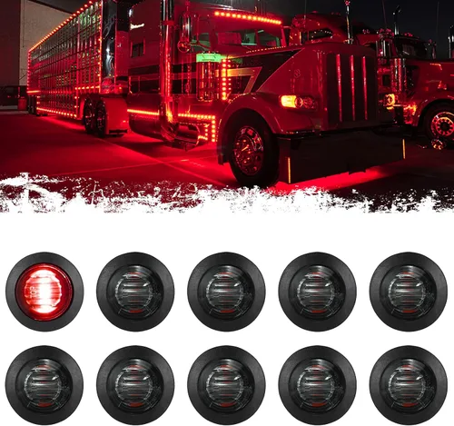 Miniatura 8 de PSEQT Luces LED redondas laterales de 3/4 pulgadas, indicadores de señal de giro, luz de ojal de bala, impermeable, para remolque, camión, autobús