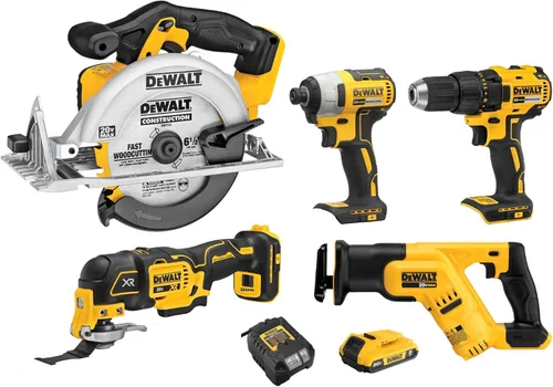 Miniatura 14 de DEWALT Tools Kit Combinado de 5 Herramientas Eléctricas, Taladro Inalámbrico Destornillador de Impacto Sierra Multiherramienta Oscilante con Batería