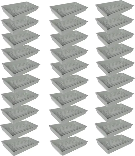 Miniatura 11 de SUNPACK Bandeja de inicio de semillas de plástico de 10 x 20 pulgadas, color negro, 2.5 pulgadas, sin agujeros de drenaje, ideal para invernaderos