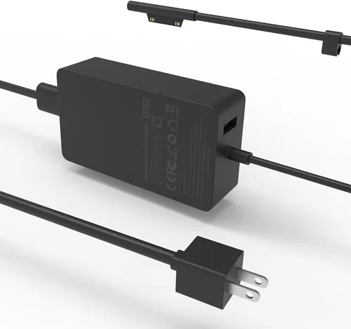 Cargador de superficie de 65 W para Microsoft Surface Pro 10/9/8/7, Surface Laptop 6/5/4/3, Surface Book, Surface Go, adaptador de corriente de