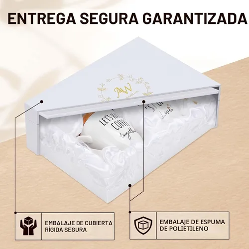 Miniatura 2 de AW BRIDAL Juego de 2 tazas de café únicas de cerámica para parejas recién comprometidas, 12 onzas, regalo de despedida de soltera para novia