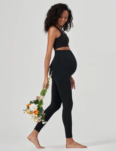 Miniatura 3 de Enerful Leggings de entrenamiento de maternidad para mujer, sobre el vientre, ropa activa, atléticos, suaves, pantalones de yoga con bolsillos