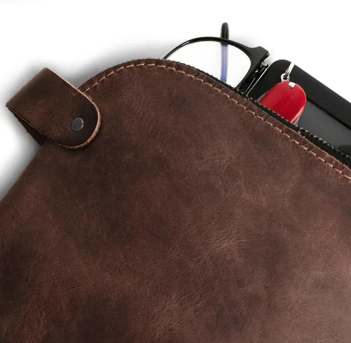 Miniatura 3 de Hide & Drink, Bolsa grande rústica multiusos para cables y cargadores, bolsa de viaje, bolsa multiusos, cuero de grano completo, hecho a mano