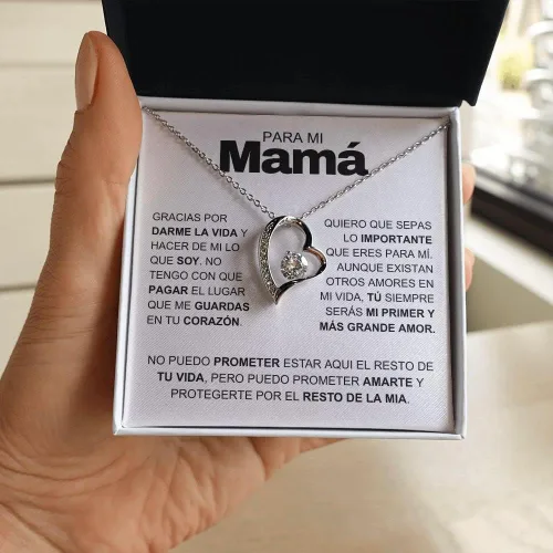 Miniatura 3 de LEXPO Regalo Para Mama Personalizado Collar Madre, Madrastra, Amor, Aniversario, Cumpleaños, Celebración - FL232P, Acero inoxidable, Circonia cúbica