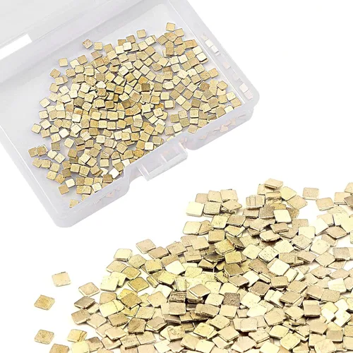 AIEX Soldadura de viruta de aleación chapada en oro de 0.02 oz (0.32DWT) Soldadura de chip de oro ultra pequeña, baja temperatura, fácil soldadura