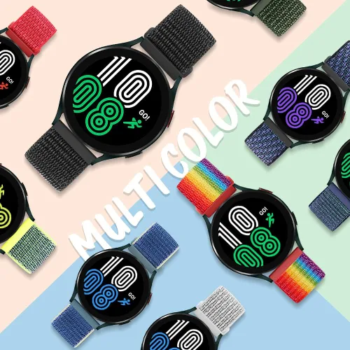 Miniatura 7 de Bandas de liberación rápida de nailon para reloj Garmin Vivoactive3/Forerunner 645/Galaxy Watch, bandas de 1.65 pulgadas, Active2 de 1.73 pulgadas