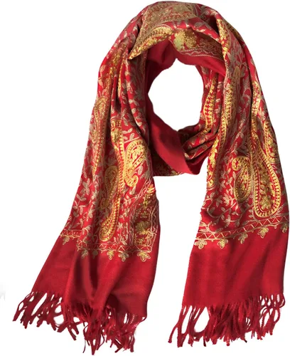 Miniatura 36 de Urban CoCo Chal Bordado con Borlas de Tamaño Grande para Mujer, Bufanda de Mujer
