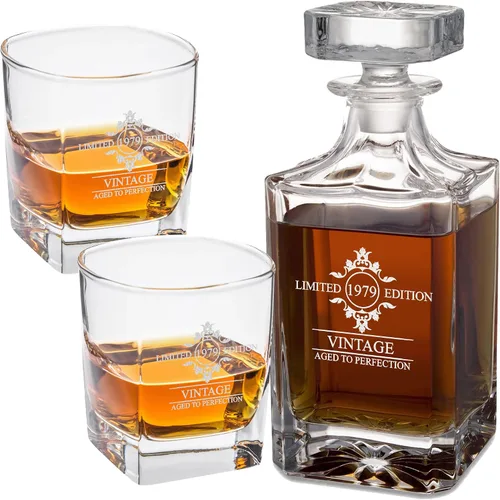 Miniatura 7 de Personalized Whiskey Decanter Set with Glasses - 7 Design Options - Custom Engraved Liquor 27 oz, Bourbon Decanter for Men Dad Birthday Graduation