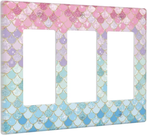 Miniatura 61 de Rainbow in the Clouds - Placas de Pared de Doble Interruptor de 2 Posiciones, Panel de Arte Rosa, Cubierta de Interruptor de Luz, Placa Frontal Arco