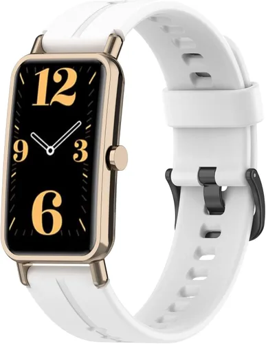 Senter Bandas de silicona suave de 0.630 in para Huawei Watch Fit Mini Smart Watch Blanco