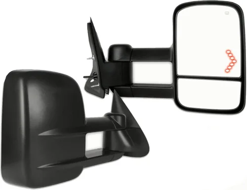 Miniatura 11 de Juego de montaje de espejos laterales Compatible con 1987-2002 para Jeep Wrangler con puerta media, plegable manual, espejo negro manual texturizado