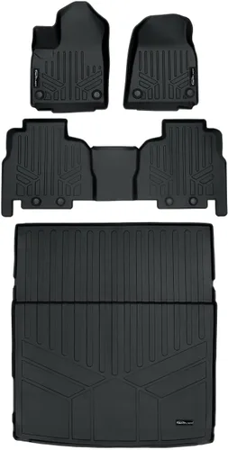 Miniatura 14 de SMARTLINER Juego de alfombrillas de 3 filas de ajuste personalizado para todo tipo de clima, compatible con Jeep Grand Wagoneer 2022-2025