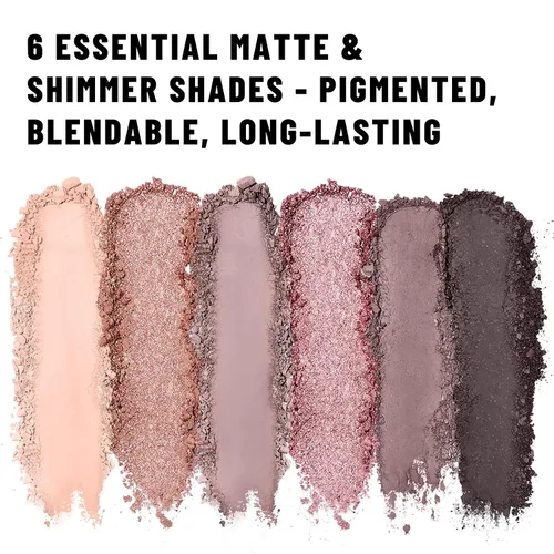 Miniatura 5 de SUSIKEKI 6 Colores Mini Paleta de Sombras de Ojos Rosa Neutro Nude Shimmer y Mate con Espejo Altamente Pigmentada de Larga Duración Impermeable 02