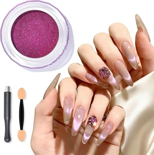 Miniatura 9 de SAVILAND Polvo para uñas cromado plateado - 1g Polvo cromado efecto espejo metálico para uñas de gel, pigmento para manicura y arte en uñas, polvo