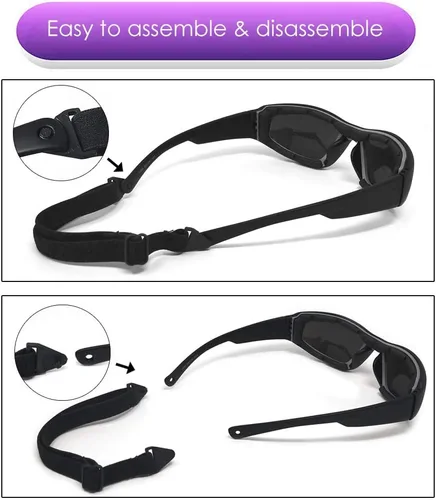 Miniatura 3 de TERAISE Gafas de equitación para motocicleta, gafas de esquí de seguridad ajustables