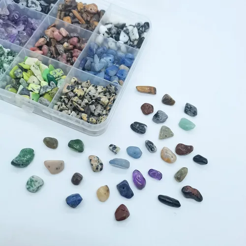 Miniatura 7 de Cuentas de piedras preciosas para hacer joyas DIY, cristales de energía curativa con pulido, cuentas irregulares trituradas con forma irregular
