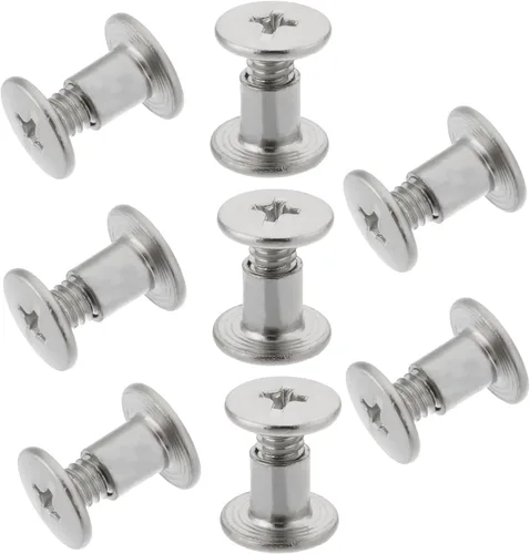 Miniatura 2 de Aicosineg 20 tornillos Phillips M5x6mm de fijación para cinturón, hebilla de acero al carbono, cabeza cruzada, tornillos Chicago, cierre de cuero