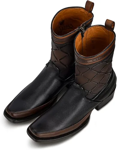Miniatura 7 de Cuadra Botas de hombre en piel bovina con cremallera negra