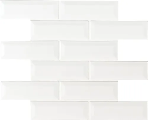 Miniatura 8 de MSI Azulejo de mosaico montado en malla de ladrillo de cerámica biselado blanco antiguo para salpicaduras de cocina, pared de baño, pared de acento
