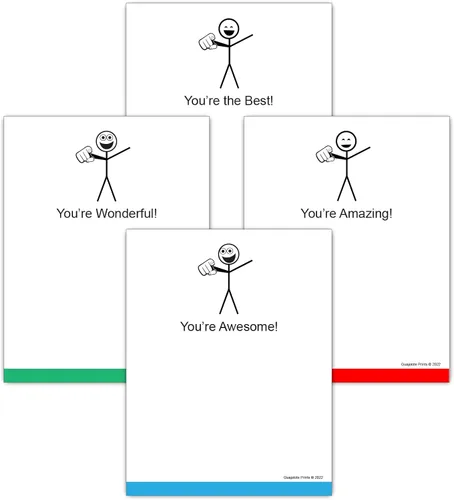 Bloc de notas divertidos (paquete de 4) de 4 x 5.25 pulgadas, regalo de oficina humorístico para amigos y compañeros de trabajo (impresionante)