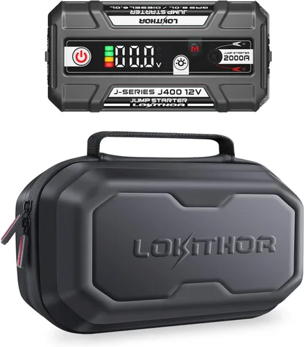 LOKITHOR J400W 2000A Jump Starter 12V Paquete de refuerzo de batería de coche y bolsa de la serie J Funda de protección EVA para