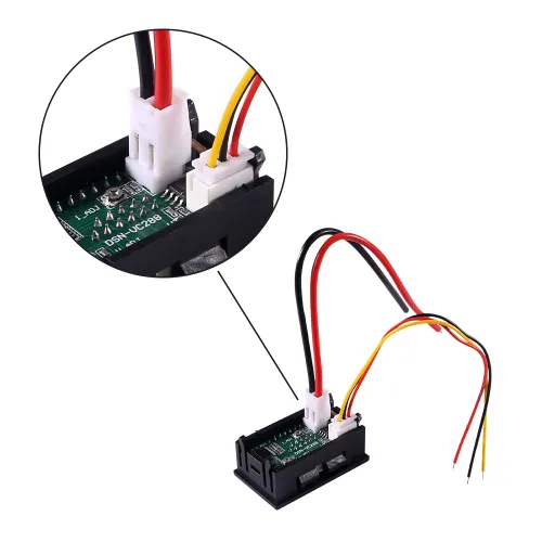 Miniatura 4 de ACEIRMC 10 amperímetros LED de 0.28 pulgadas, multímetro digital rojo y azul, probador de corriente de voltaje, detector de corriente continua