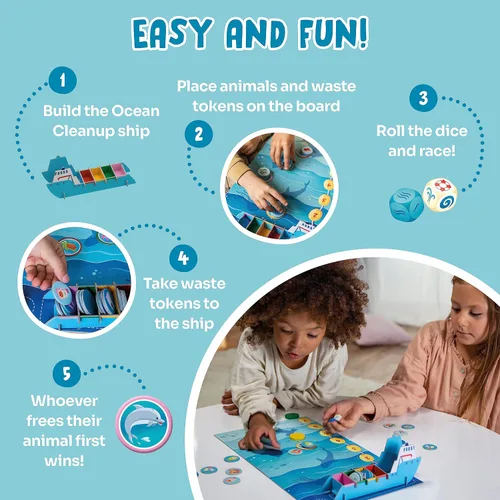 Miniatura 3 de Mission Ocean - Un juego de mesa familiar sobre la conservación del océano - Juegos preescolares divertidos y educativos para niños y niñas