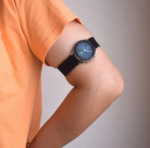 Miniatura 5 de Paquete de 2 bandas elásticas ajustables, muñequeras y tobilleras de 0.866 pulgadas con deslizador de triple deslizamiento para Garmin Vivoactive