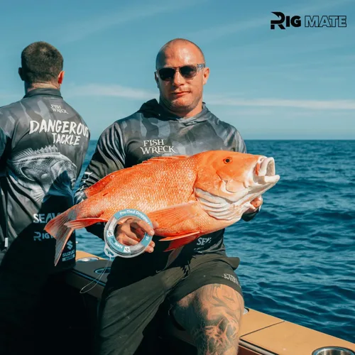Miniatura 4 de Aparejos de Bucle Colgante Pre-Atados de 30 lb. Carrete de Línea de Pesca. Bucles Separados 18 Pulgadas con Tamaño de Bucle de 5.5 Pulgadas.