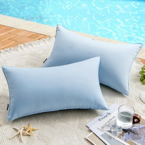 Miniatura 45 de MIULEE - Juego de 2 fundas de almohadas decorativas para exteriores, impermeables, cuadradas, para jardín, para cenador de primavera, tienda de Negro