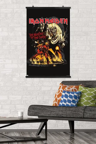 Miniatura 2 de Trends International Iron Maiden - Póster de pared con el número de la bestia, 34 pulgadas de largo x 22.4 pulgadas de ancho, paquete de póster