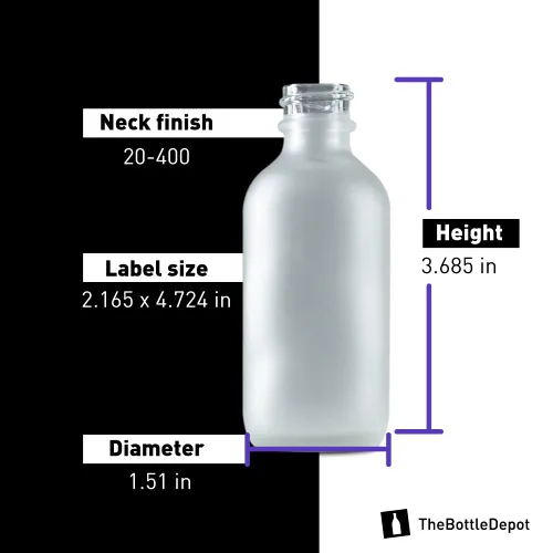 Miniatura 5 de The Bottle Depot - Botella cuentagotas de vidrio de 2 oz (blanco) - Paquete de 24 - Transparente esmerilado - Botellas de tintura con cuentagotas
