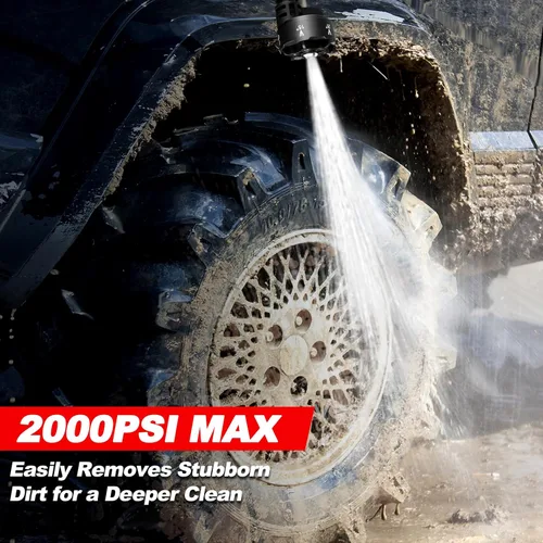 Miniatura 2 de Lavadora a presión inalámbrica, lavadora a presión portátil de 2000 PSI MAX con motor sin escobillas, batería de 5.0 Ah, pantalla táctil LCD