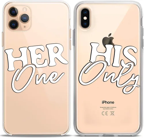 Miniatura 5 de Fundas a juego para parejas compatibles con iPhone 16 15 14 13 12 11 Pro Max Mini Xs X 6s 8 Plus 7+ Xr 10 SE 5 Love Her His Quote Funda de silicona