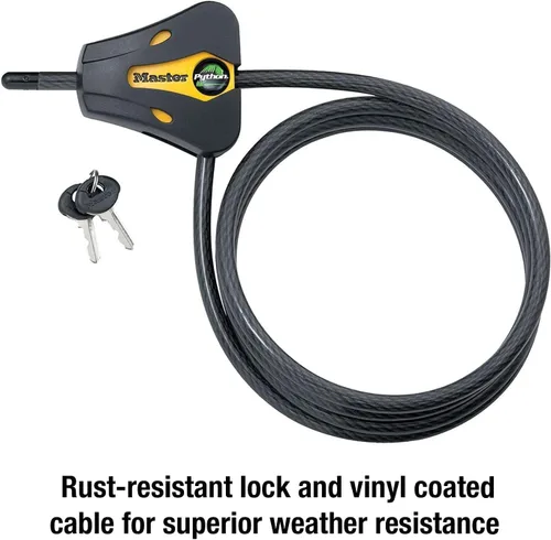 Miniatura 7 de Master Lock - Cerraduras de cable ajustables Python con 4 llaves, modelo # 8419KA-2