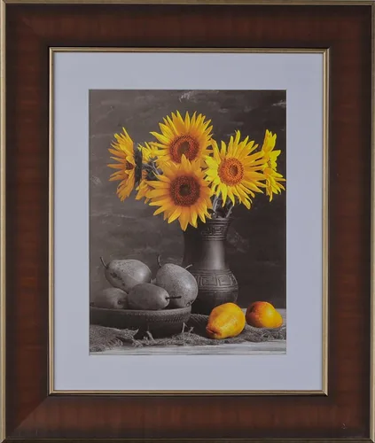 Miniatura 2 de Marco de fotos moderno de 3 1/8 pulgadas, color cereza y dorado de 4 x 6 pulgadas, para pared, poliestireno contemporáneo 1604. Marcos de 4 x 6